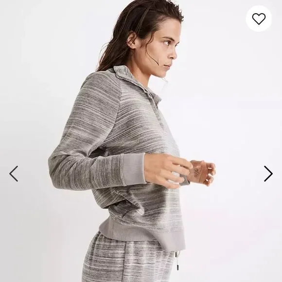 MWL Madewell Velour Space-Dyed Half-Zip Sweatshirt Size XS - Picture 4 of 7